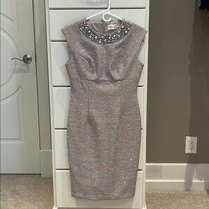 Eliza J. Rhinestone Glitter Sheath Dress, Career Cocktail Dress, Size 4, NWT Sm